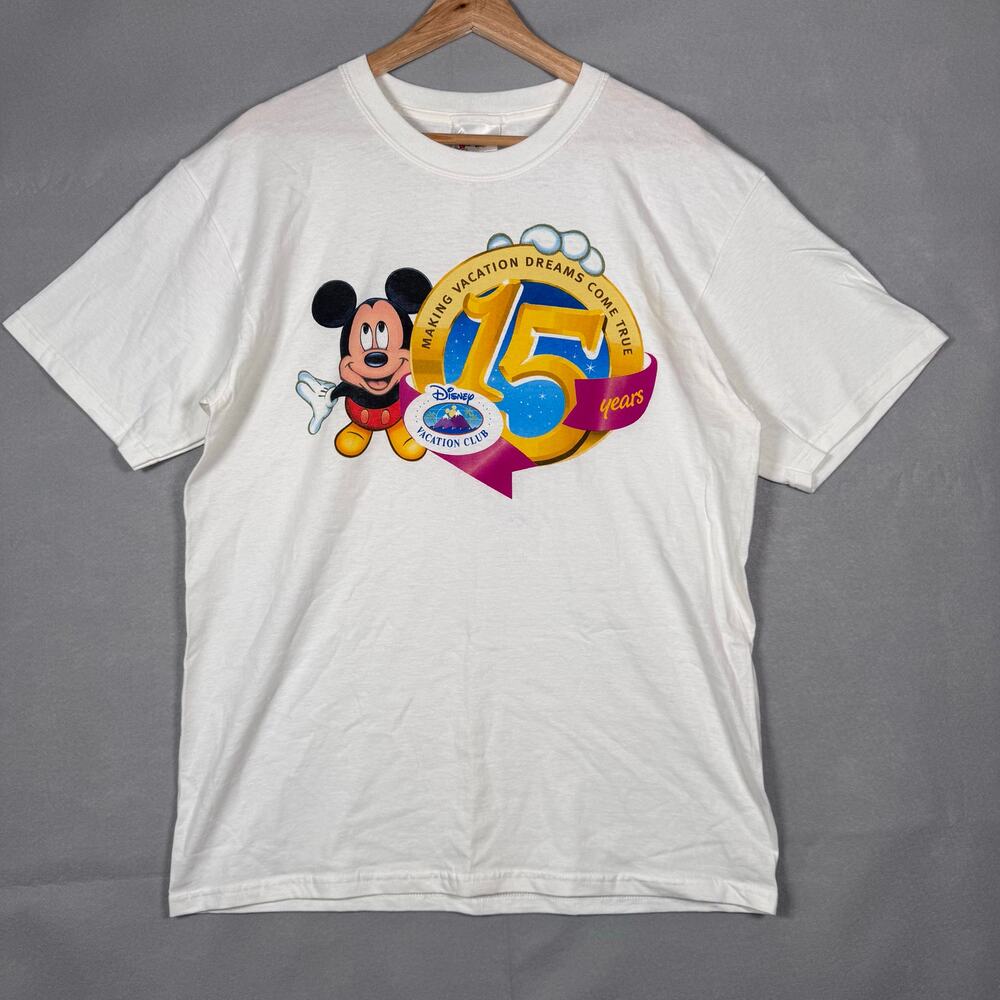 NWT Vintage Walt Disney World Vacation Club Mickey Mouse T-Shirt Cotton sz L Y2K